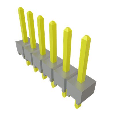 Samtec TSW Series Straight Through Hole PCB Header, 12 Contact(s), 2.54 mm Pitch, 1 Row(s), Unshrouded [TSW-106-07-TM-S]; 642-994
