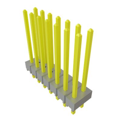 Samtec TSW Series Straight Through Hole PCB Header, 14 Contact(s), 2.54 mm Pitch, 2 Row(s), Unshrouded [TSW-107-15-G-D]; 642-996