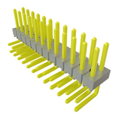 Samtec TSW Series Right Angle Through Hole PCB Header, 24 Contact(s), 2.54 mm Pitch, 2 Row(s), Unshrouded [TSW-112-08-G-D-NA]; 642-999