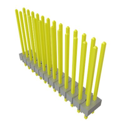 Samtec TSW Series Straight Through Hole PCB Header, 26 Contact(s), 2.54 mm Pitch, 2 Row(s), Unshrouded [TSW-113-17-G-D]; 643-002