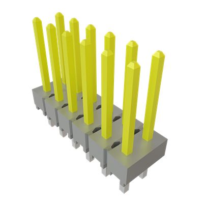 Samtec HTSW Series Vertical Through Hole PCB Header, 12 Contact(s), 2.54 mm Pitch, 2 Row(s), Unshrouded [HTSW-106-14-S-D]; 644-353