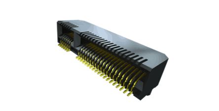 Samtec, MEC8 110 Way Right Angle Push/Pull Card Edge Memory Card Connector With Surface Mount Termination [MEC8-140-02-L-D-RA1-TR]; 644-365