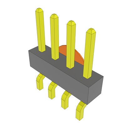 Samtec MMT Series Horizontal Surface PCB Header, 4 Contact(s), 2 mm Pitch, 1 Row(s), Unshrouded [MMT-104-02-L-SH-K-TR]; 644-369