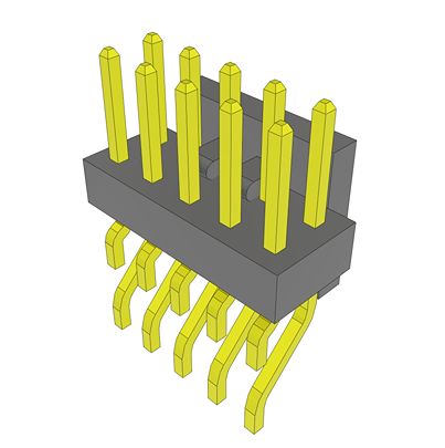 Samtec MMT Series Horizontal Surface PCB Header, 10 Contact(s), 2 mm Pitch, 2 Row(s), Unshrouded [MMT-105-02-L-DH-P-TR]; 644-370