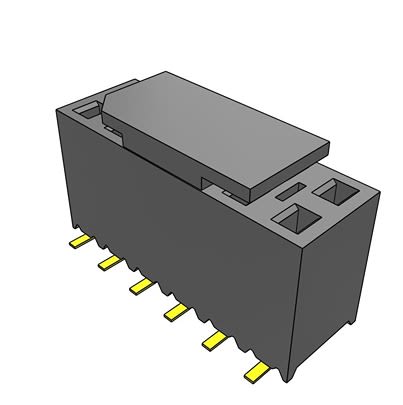 Samtec SSM Series Vertical Surface Mount PCB Socket, 12-Contact, 2-Row, 2.54mm Pitch, SMT Termination [SSM-106-L-DV-BE-P-TR]; 644-376