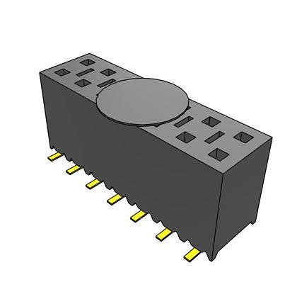 Samtec SSM Series Vertical Surface Mount PCB Socket, 14-Contact, 2-Row, 2.54mm Pitch, SMT Termination [SSM-107-L-DV-K-TR]; 644-377