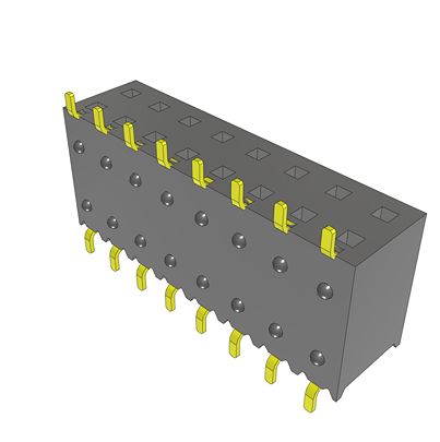 Samtec SSM Series Horizontal Surface Mount PCB Socket, 16-Contact, 2-Row, 2.54mm Pitch, SMT Termination [SSM-108-F-DH]; 644-378