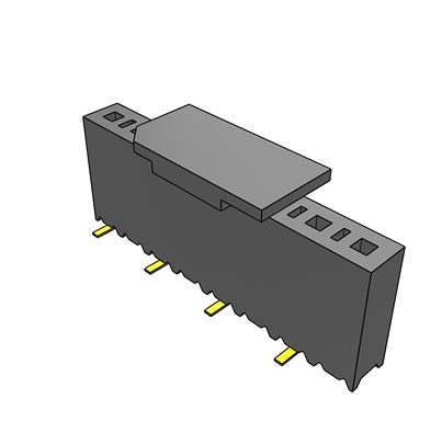 Samtec SSM Series Vertical Surface Mount PCB Socket, 8-Contact, 1-Row, 2.54mm Pitch, SMT Termination [SSM-108-F-SV-P-TR]; 644-380