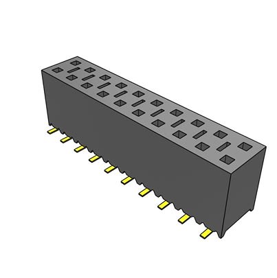 Samtec SSM Series Vertical Surface Mount PCB Socket, 20-Contact, 2-Row, 2.54mm Pitch, SMT Termination [SSM-110-L-DV-A]; 644-384