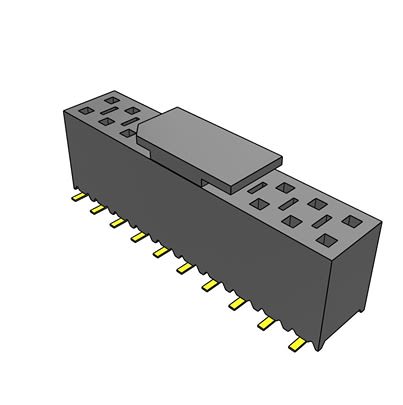 Samtec SSM Series Vertical Surface Mount PCB Socket, 20-Contact, 2-Row, 2.54mm Pitch, SMT Termination [SSM-110-L-DV-LC-P-TR]; 644-386
