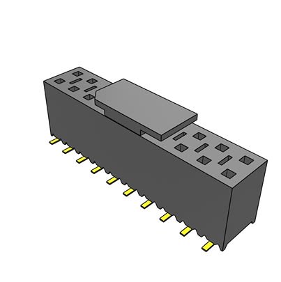 Samtec SSM Series Vertical Surface Mount PCB Socket, 20-Contact, 2-Row, 2.54mm Pitch, SMT Termination [SSM-110-L-DV-P-TR]; 644-387