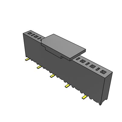 Samtec SSM Series Vertical Surface Mount PCB Socket, 10-Contact, 1-Row, 2.54mm Pitch, SMT Termination [SSM-110-L-SV-P-TR]; 644-388