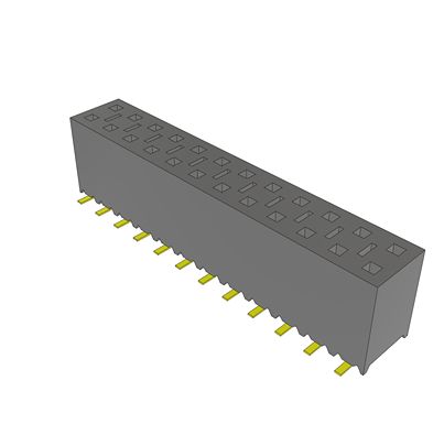 Samtec SSM Series Vertical Surface Mount PCB Socket, 24-Contact, 2-Row, 2.54mm Pitch, SMT Termination [SSM-112-L-DV-LC]; 644-390