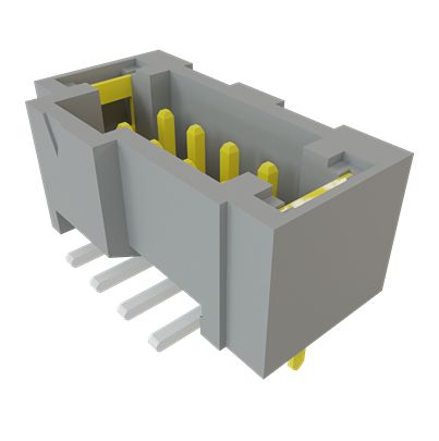 Samtec T2M Series Right Angle Through Hole, Surface PCB Header, 8 Contact(s), 2 mm Pitch, 2 Row(s), Shrouded [T2M-104-01-L-D-SM-WT]; 644-397