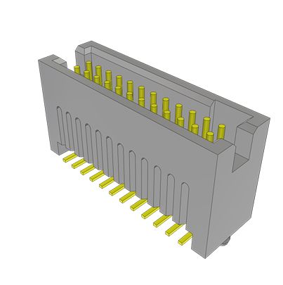 Samtec TFC Series Vertical Surface, Through Hole PCB Header, 24 Contact(s), 1.27 mm Pitch, 2 Row(s), Shrouded [TFC-112-22-L-D-A]; 644-405