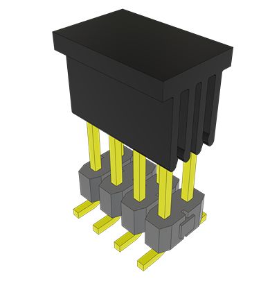 Samtec TSM Series Vertical Surface PCB Header, 8 Contact(s), 2.54 mm Pitch, 2 Row(s), Unshrouded [TSM-104-03-L-DV-P-TR]; 644-437
