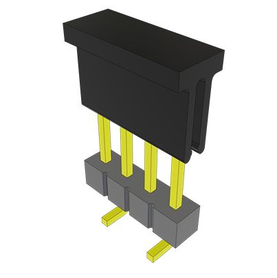 Samtec TSM Series Vertical Surface PCB Header, 4 Contact(s), 2.54 mm Pitch, 1 Row(s), Unshrouded [TSM-104-03-T-SV-P-TR]; 644-438