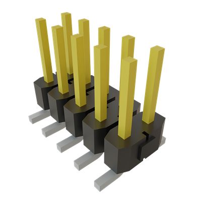 Samtec TSM Series Vertical Surface PCB Header, 10 Contact(s), 2.54 mm Pitch, 2 Row(s), Unshrouded [TSM-105-01-S-DV-A]; 644-444