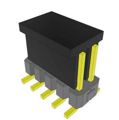 Samtec TSM Series Vertical Surface PCB Header, 10 Contact(s), 2.54 mm Pitch, 2 Row(s), Unshrouded [TSM-105-01-T-DV-P-FR]; 644-445