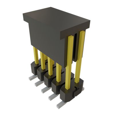 Samtec TSM Series Vertical Surface PCB Header, 10 Contact(s), 2.54 mm Pitch, 2 Row(s), Unshrouded [TSM-105-03-S-DV-A-P-TR]; 644-447