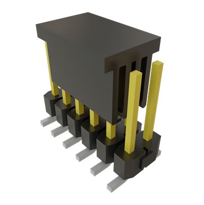 Samtec TSM Series Vertical Surface PCB Header, 12 Contact(s), 2.54 mm Pitch, 2 Row(s), Unshrouded [TSM-106-02-L-DV-P-TR]; 644-449