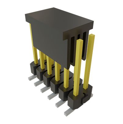 Samtec TSM Series Vertical Surface PCB Header, 12 Contact(s), 2.54 mm Pitch, 2 Row(s), Unshrouded [TSM-106-03-L-DV-P-TR]; 644-451