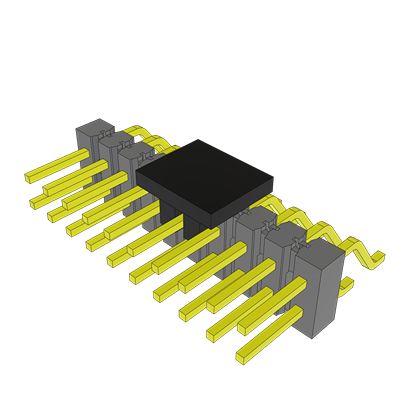 Samtec TSM Series Vertical Surface PCB Header, 20 Contact(s), 2.54 mm Pitch, 2 Row(s), Unshrouded [TSM-110-01-L-DH-P-TR]; 644-459