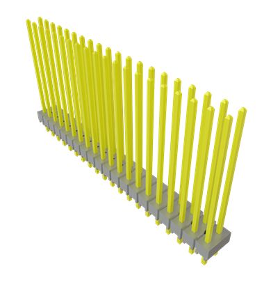 Samtec TSW Series Straight Through Hole PCB Header, 20 Contact(s), 2.54 mm Pitch, 2 Row(s), Unshrouded [TSW-120-19-T-D]; 644-460