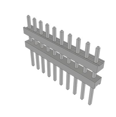 Samtec TW Series Vertical Through Hole PCB Header, 10 Contact(s), 2 mm Pitch, 1 Row(s), Unshrouded [TW-10-03-T-S-200-225]; 644-463