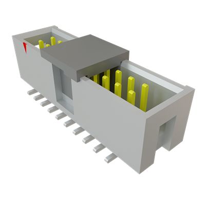 Samtec HTST Series Right Angle Surface, Through Hole PCB Header, 20 Contact(s), 2.54 mm Pitch, 2 Row(s), Shrouded [HTST-110-01-L-DV-A-P-TR]; 644-476