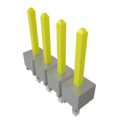 Samtec HTST Series Vertical Through Hole PCB Header, 4 Contact(s), 2.54 mm Pitch, 1 Row(s), Unshrouded [HTSW-104-07-L-S]; 644-479