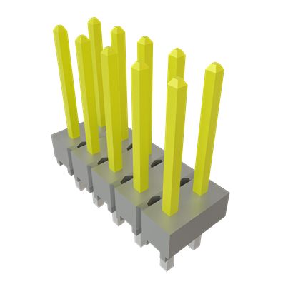 Samtec HTSW Series Vertical Through Hole PCB Header, 10 Contact(s), 2.54 mm Pitch, 2 Row(s), Unshrouded [HTSW-105-14-S-D]; 644-480
