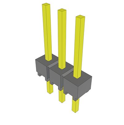 Samtec MTSW Series Vertical Through Hole PCB Header, 3 Contact(s), 2.54 mm Pitch, 1 Row(s), Unshrouded [MTSW-103-08-T-S-295]; 644-481