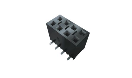 Samtec SSM Series Vertical Surface Mount PCB Socket, 4-Contact, 2-Row, 2.54mm Pitch, SMT Termination [SSM-102-L-DV-TR]; 644-495