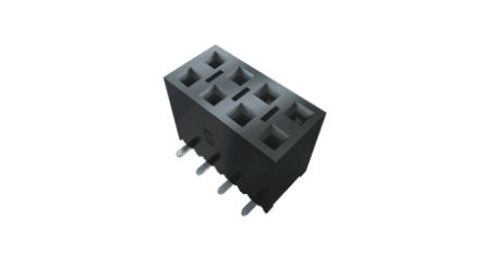 Samtec SSM Series Vertical Surface Mount PCB Socket, 8-Contact, 2-Row, 2.54mm Pitch, SMT Termination [SSM-104-L-DV-K-FR]; 644-501