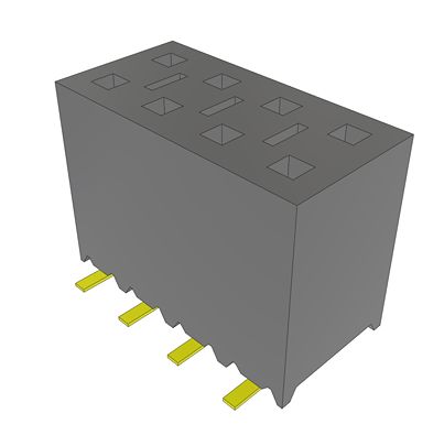 Samtec SSM Series Vertical Surface Mount PCB Socket, 8-Contact, 2-Row, 2.54mm Pitch, SMT Termination [SSM-104-L-DV-LC]; 644-503