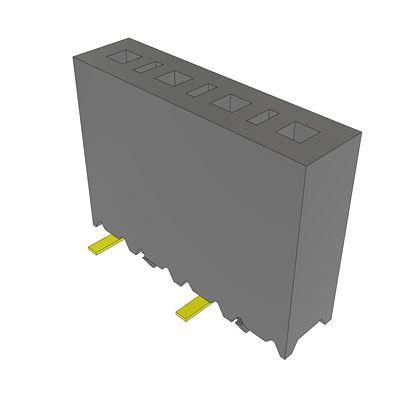 Samtec SSM Series Vertical Surface Mount PCB Socket, 4-Contact, 1-Row, 2.54mm Pitch, SMT Termination [SSM-104-L-SV-LC]; 644-504