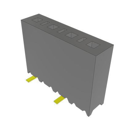 Samtec SSM Series Vertical Surface Mount PCB Socket, 4-Contact, 1-Row, 2.54mm Pitch, SMT Termination [SSM-104-L-SV-P-TR]; 644-505