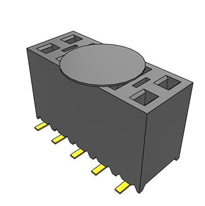 Samtec SSM Series Vertical Surface Mount PCB Socket, 10-Contact, 2-Row, 2.54mm Pitch, SMT Termination [SSM-105-L-DV-BE-K-TR]; 644-507