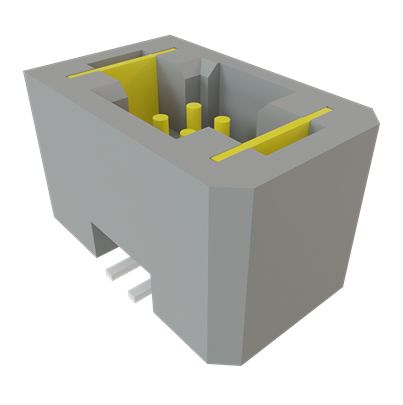 Samtec TFM Series Vertical Through Hole and Surface Mount PCB Header, 4 Contact(s), 1.27 mm Pitch, 2 Row(s), Shrouded [TFM-102-02-L-D-WT]; 644-513