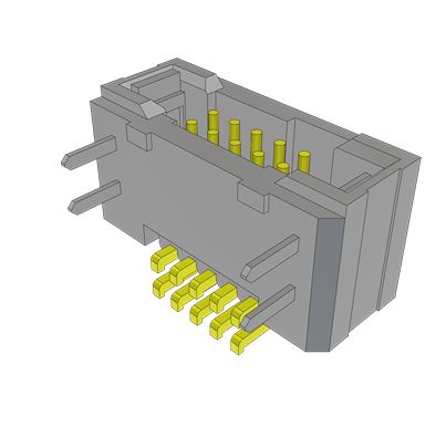 Samtec TFM Series Horizontal Through Hole and Surface Mount PCB Header, 10 Contact(s), 1.27 mm Pitch, 2 Row(s), Shrouded [TFM-105-02-S-DH-TR]; 644-516