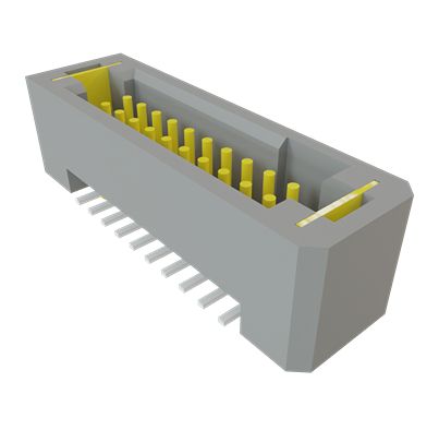 Samtec TFM Series Vertical Through Hole and Surface Mount PCB Header, 20 Contact(s), 1.27 mm Pitch, 2 Row(s), Shrouded [TFM-110-02-L-D-WT-TR]; 644-529