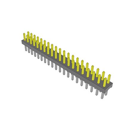 Samtec TMM Series Right Angle Through Hole PCB Header, 40 Contact(s), 2 mm Pitch, 2 Row(s), Unshrouded [TMM-120-01-S-D]; 644-556