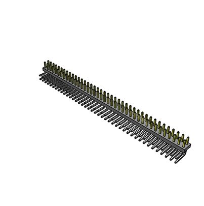 Samtec TMM Series Right Angle Through Hole PCB Header, 50 Contact(s), 2 mm Pitch, 2 Row(s), Unshrouded [TMM-140-01-L-D-RA]; 644-558