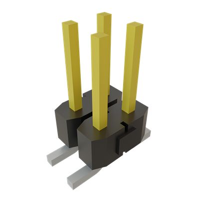 Samtec TSM Series Vertical Surface PCB Header, 4 Contact(s), 2.54 mm Pitch, 2 Row(s), Unshrouded [TSM-102-01-L-DV-A]; 644-562