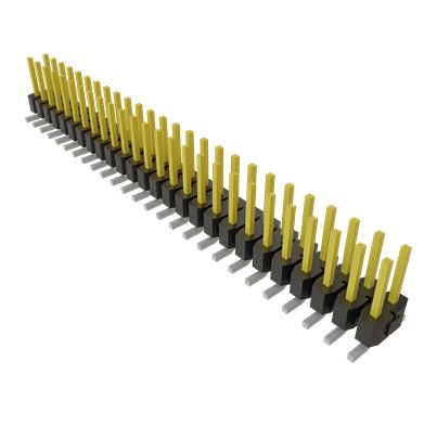 Samtec TSM Series Vertical Surface PCB Header, 52 Contact(s), 2.54 mm Pitch, 2 Row(s), Unshrouded [TSM-126-01-S-DV]; 644-577