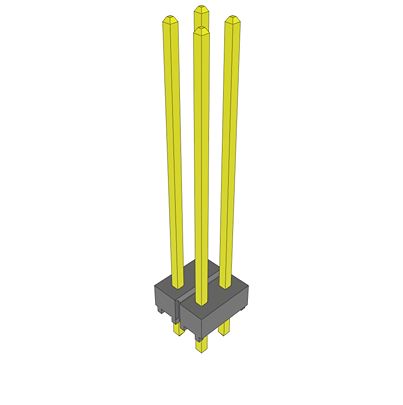 Samtec TSW Series Straight Through Hole PCB Header, 4 Contact(s), 2.54 mm Pitch, 2 Row(s), Unshrouded [TSW-102-19-L-D]; 644-579