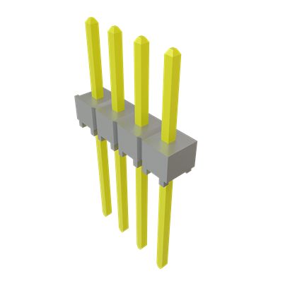 Samtec TSW Series Straight Through Hole PCB Header, 4 Contact(s), 2.54 mm Pitch, 1 Row(s), Unshrouded [TSW-104-09-G-S]; 644-580