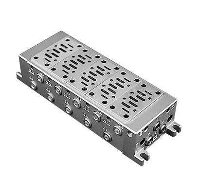 SMC EAXT502 series 9 station Rc 3/8 Manifold Block for use with Valve, EAXT502-1-9AX [EAXT502-1-9AX]; 645-718