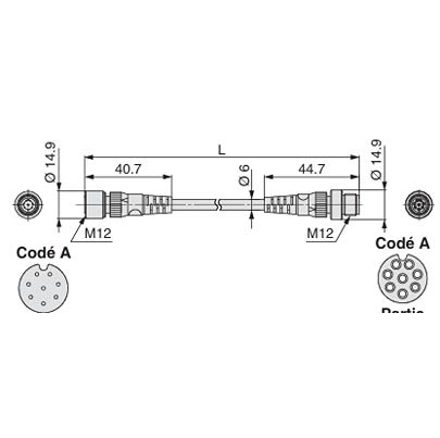 SMCEX500, 10m M12 to Female M12 Female, Shielded Shielded, Terminated PVC Sheath [EX500-AC100-SSPS]; 645-729